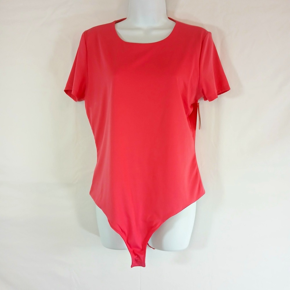 SPANX Women's Pink One Piece Bodysuit NWT Sz XL double layer stretch smoothness
